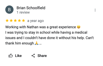 Testimonial from Brian Schoolfield